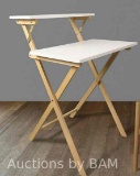 Solid Wood 2-tier Folding Laptop Working Desk
