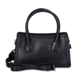 No Boundaries Womens Top Handle Handbag with Two Shoulder Straps, Black