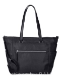 Time and Tru Womens Frankie Nylon Tote Bag, Black