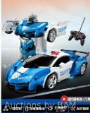 Scale police remote control car transform robot, One button deformation to robot with christmas