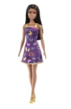 Barbie Fashion Doll with Black Hair Dressed in Colorful Butterfly Print Dress & Strappy Heels, 11...
