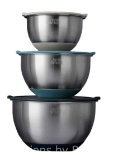 Thyme & Table 6-Piece Nesting Mixing Bowl Set with Easy Grip Transparent Lids