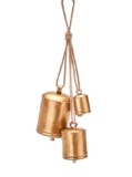 HFLWYWD Christmas Set of 3 Giant Harmony Cow Bells Vintage Handmade Rustic Bell Home NEW