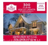 300-Count Multicolor Incandescent Icicle Christmas Lights with White Wire, 19, Holiday Time