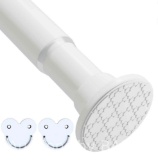 AOSULI Shower Curtain Rod 42-72 Inches Adjustable White Tension Curtain Rods No Drilling Spring T...
