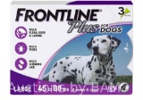 Frontline Plus for Dogs Flea and Tick Treatment Large Dog 45-88 lbs Purple Box 3 Count