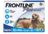 Frontline Plus for Dogs Flea and Tick Treatment Medium Breed Dog 23-44 lbs 8 Count (ONLY 6 COUNT)