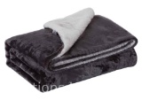 JML Sherpa Fleece Blanket Twin Size, Soft Warm Plush Blanket for Bed Sofa Couch,Gray