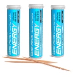 Xero Picks Energy - Cool Mint- Infused Flavored Toothpicks with Caffeine, B6 and B12 for Energy -...