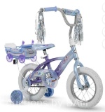 Huffy Disney Frozen Bike, 12 Wheels, Ages 2+, Doll Seat, Training Wheels