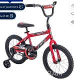 Huffy 16 Rock It Kids Bicycle, for Kids Ages 4+ Years, Training Wheels, Red