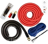 SoundBox Connected 0 Gauge Power Only Amp Kit Amplifier Install Wiring Complete 1/0 Ga Cables 4000W