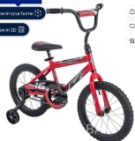 Huffy 16 Rock It Kids Bicycle, for Kids Ages 4+ Years, Training Wheels, Red