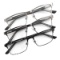 Design Optics by Foster Grant Kyne Full Metal Square Reading Glasses +3.00, 3-pack