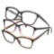 Design Optics by Foster Grant Kiersey Plastic Square Reading Glasses +3.00, 3-pack