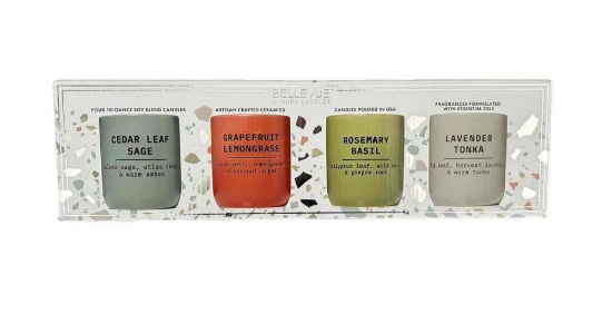 Bellevue Luxury Candles 10oz Soy Blend Candles (Cedar Leaf Sage, Grapefruit Lemongrass, Rosemary