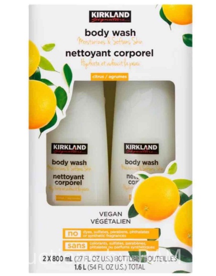 Kirkland Signature Liquid Body Wash, Natural Citrus, 27 fl oz, 2-count