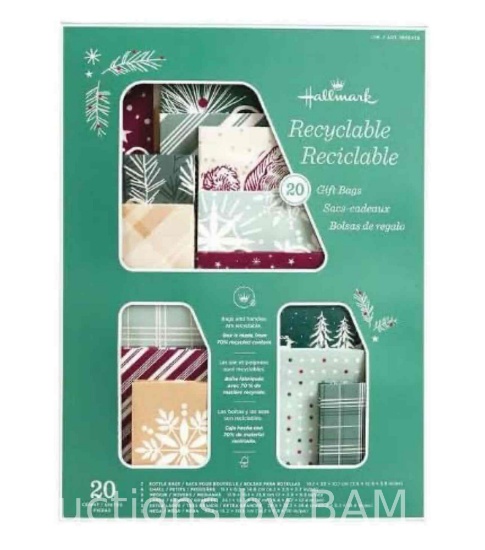 Hallmark Holiday Recycle Gift Bags (20-count) and 40 Holiday Chritsmas Cards