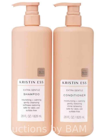 Kristin ESS Extra Gentle Shampoo and Conditioner, 28 fl oz, 2 pack