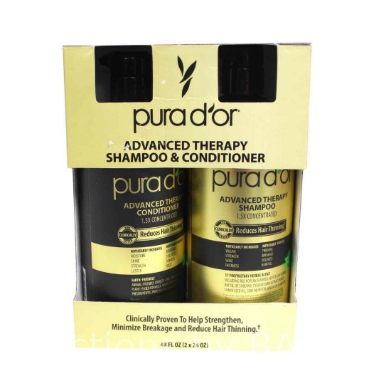 PURA D'OR Advanced Therapy Shampoo and Conditioner 2x24 oz