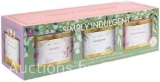 Simply Indulgent Candle Set Of 3 NOB Lavender Eucalyptus Cherry Blossom