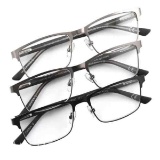Design Optics by Foster Grant Kyne Full Metal Square Reading Glasses +3.00, 3-pack