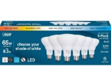 Feit Electric 60W Replacement 5-CCT LED A19 Bulbs, 6 Pack