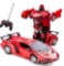 Remote Control Car Transform Robot RC Car Toy, 1:18 Scale Racing Sports Cars with LED Light for K...