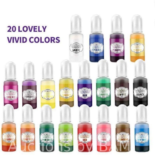 Hiroke 10ml Multicolor Alcohol Inks Epoxy Resin Art Paint 20 Count