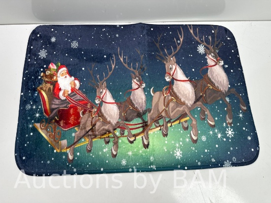 Christmas Rugs Santa Claus Area Rug for Bedroom Living Room Anti-Slip Indoor Christmas Runner Rug