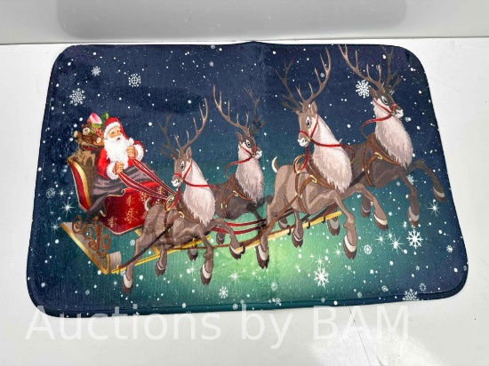 Christmas Rugs Santa Claus Area Rug for Bedroom Living Room Anti-Slip Indoor Christmas Runner Rug