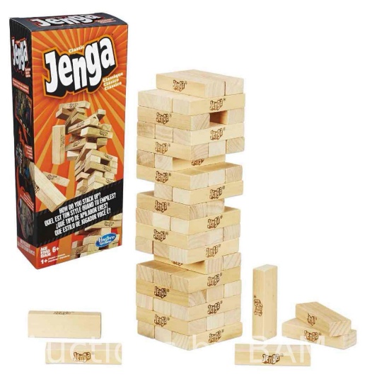 Classic Jenga Game with Genuine Hardwood Blocks for Kids Ages 6 and Up