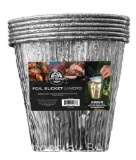 Pit Boss Foil Bucket Liners, Easy to Clean Aluminum Silver Liners - 6pk