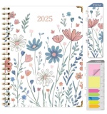 Global Printed Products Hardcover 2025 Daily, Monthly & Weekly Planner 7x9, Colorful Botanicals