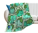 Small Bulba-saur Cute Throw Blankets Travel Blanket Warmth Flannel Blanket Soft Fleece Throw Blan...