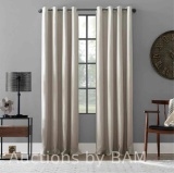 Archaeo Linen Blend Blackout Grommet Top Curtain, 52x84, Pearl