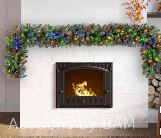 9 Feet Pre-Lit LED Greenery Artificial Garland