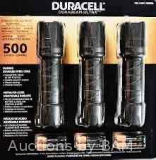 DURACELL FLASHLIGHT 500LM Duracell Flashlight 500 Lumens 3-Pack