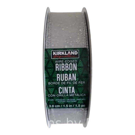 Kirkland Signature 1.5 in Wired Edge Silver Ribbon