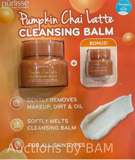 Purlisse Pumpkin Chai Latte Clensing Balm Set 3.4 oz and 0.4 fl oz