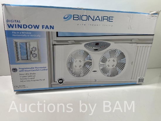 USED Bionaire Digital Window Fan with Reversible Air Flow