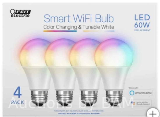 Feit Electric Wi-Fi Smart Bulbs, 4-Pack