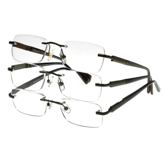 Design Optics by Foster Grant Rimless Classic Scratch-Resistant Reading Glasses +1.25, 3-pack