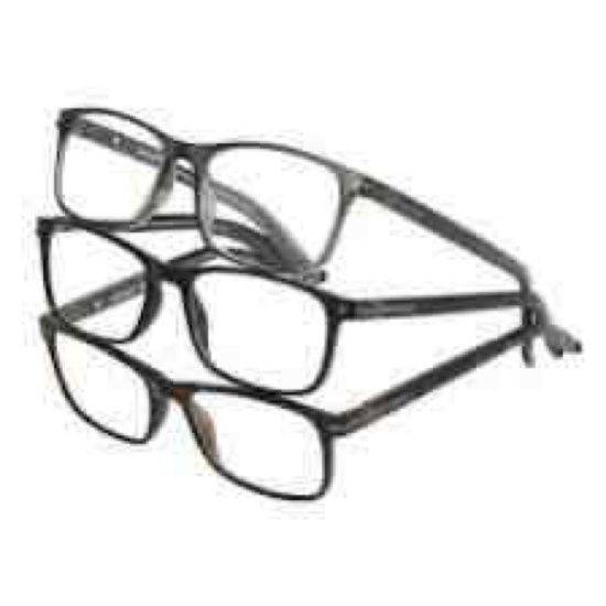 Design Optics by Foster Grant Cole Full Rim Rectangular Reading Glasses +1.50 , 3-pack