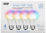 Feit Electric Wi-Fi Smart Bulbs, 4-Pack