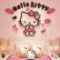 Sanrio Hello Kitty Acrylic 3D Stereo Wall Stickers cartoon girl Bedroom Room Bedside cute Decorat...
