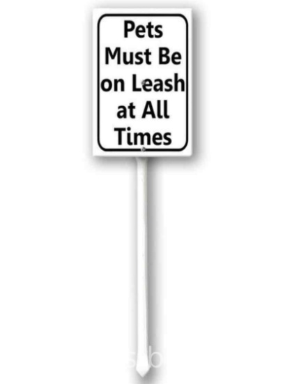 Yjiankangz Yard Signs, Pet Must Be On Leash At All Times Yard Door Metal Aluminum Sign With Stake