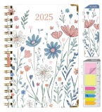 Global Printed Products Hardcover 2025 Daily, Monthly & Weekly Planner 5.5x8, Colorful Botanicals