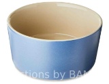 Vibrant Life Medium Two Tone Ceramic Pet Bowl, Blue and Beige, Dog