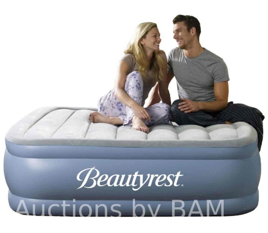 Beautyrest Hi Loft 17 Queen Size Air Mattress with External Pump - Blow up Air Bed